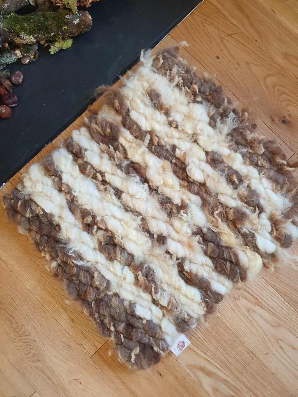 Small mixed Romney wool rug