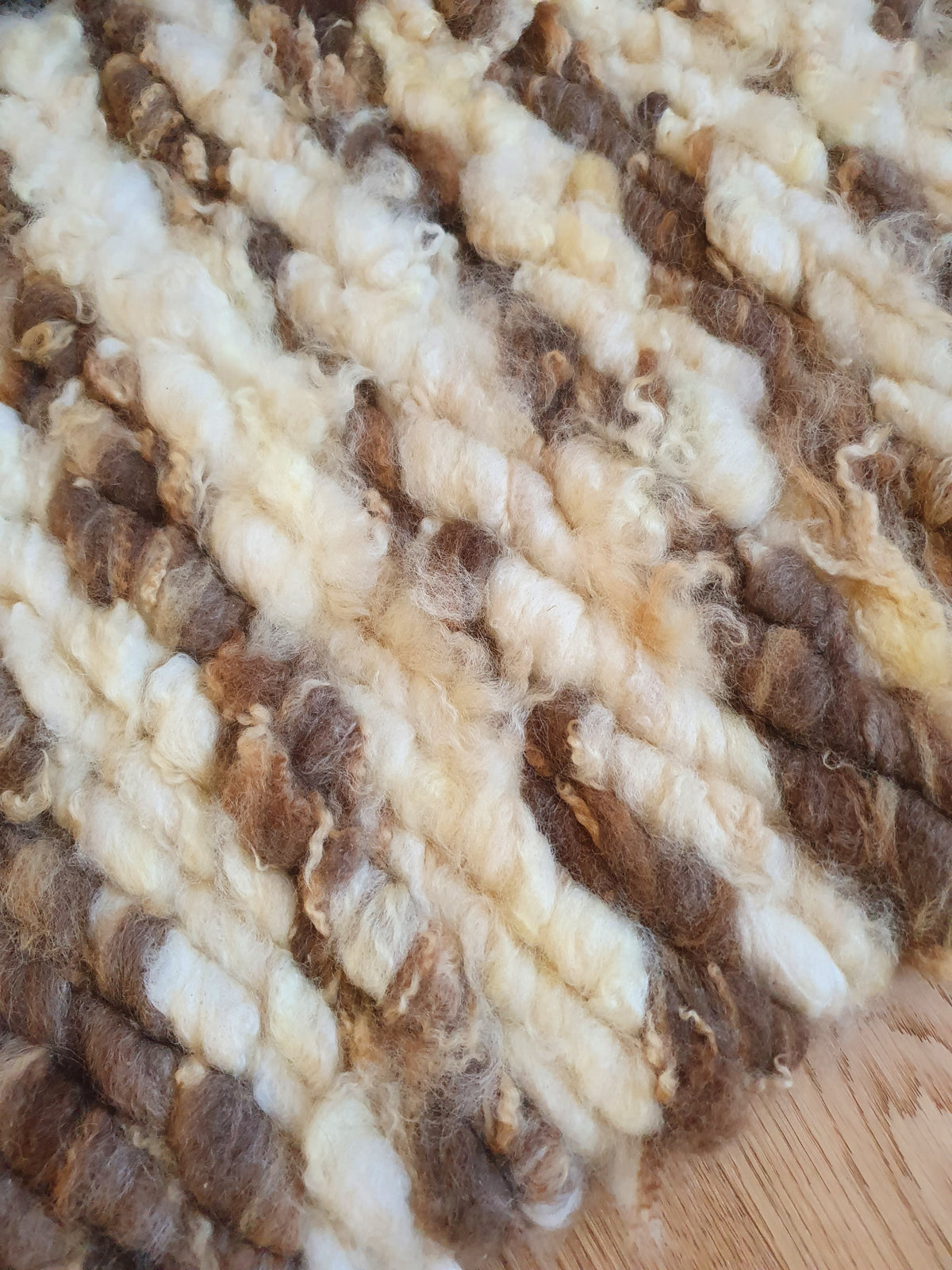 Small mixed Romney wool rug
