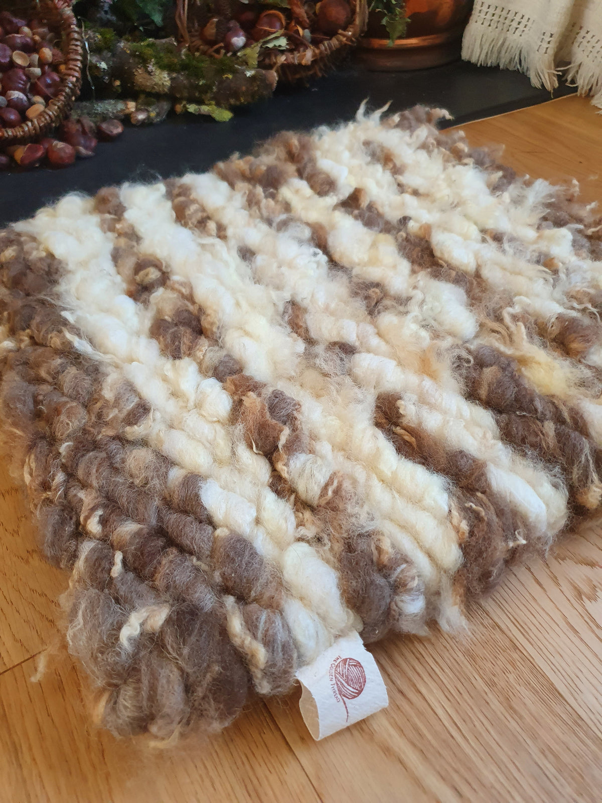 Small mixed Romney wool rug