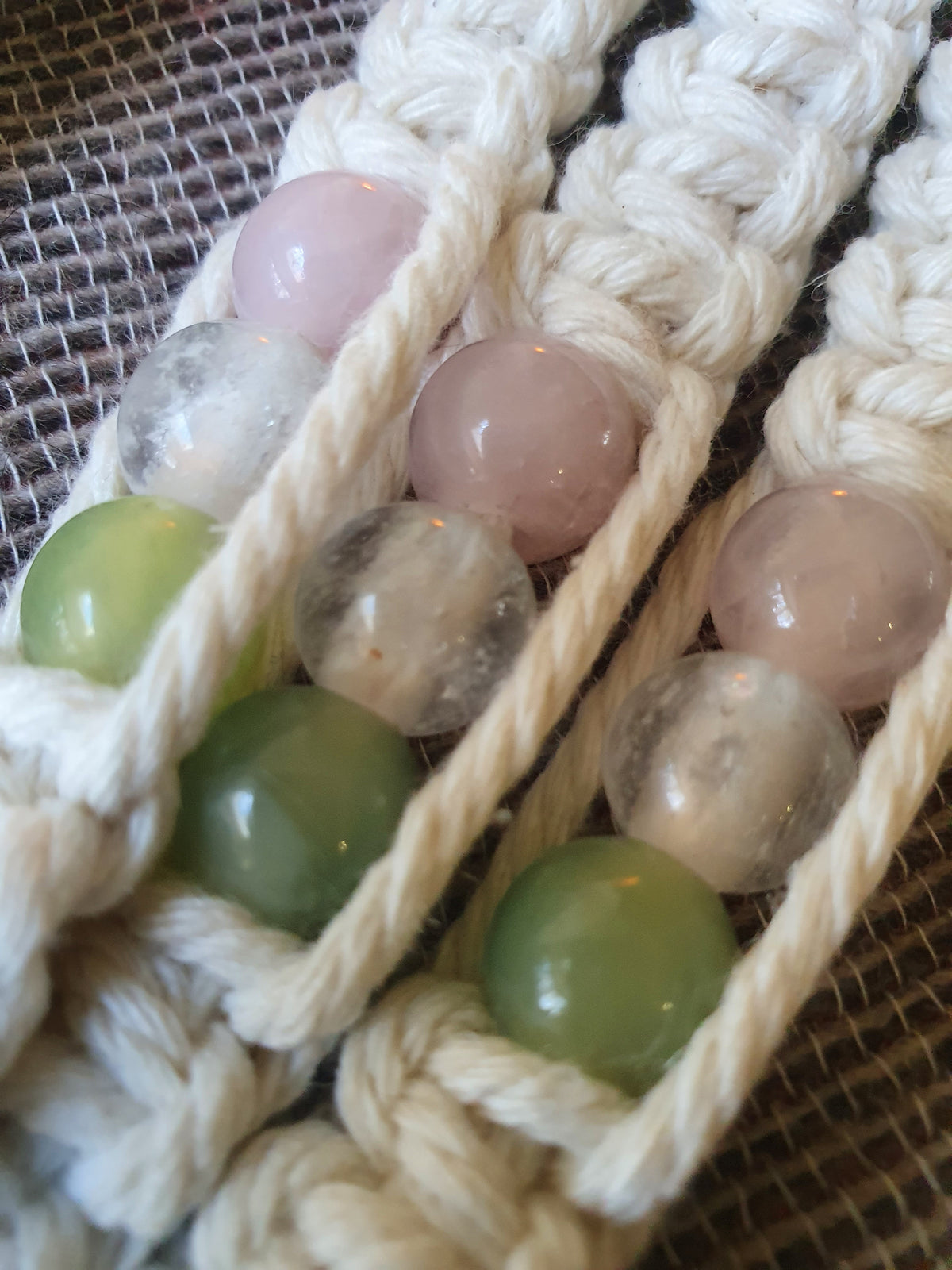 Jade, Rose and Rock Quartz trio